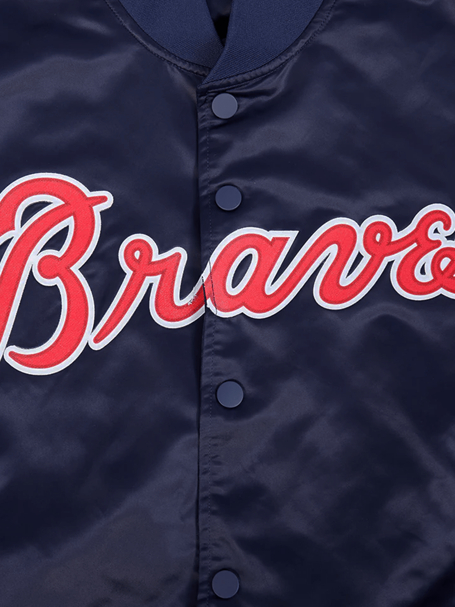 Pro Standard Jackets Atlanta Braves Pro Standard MLB Team Classic Satin Button Jacket - Navy