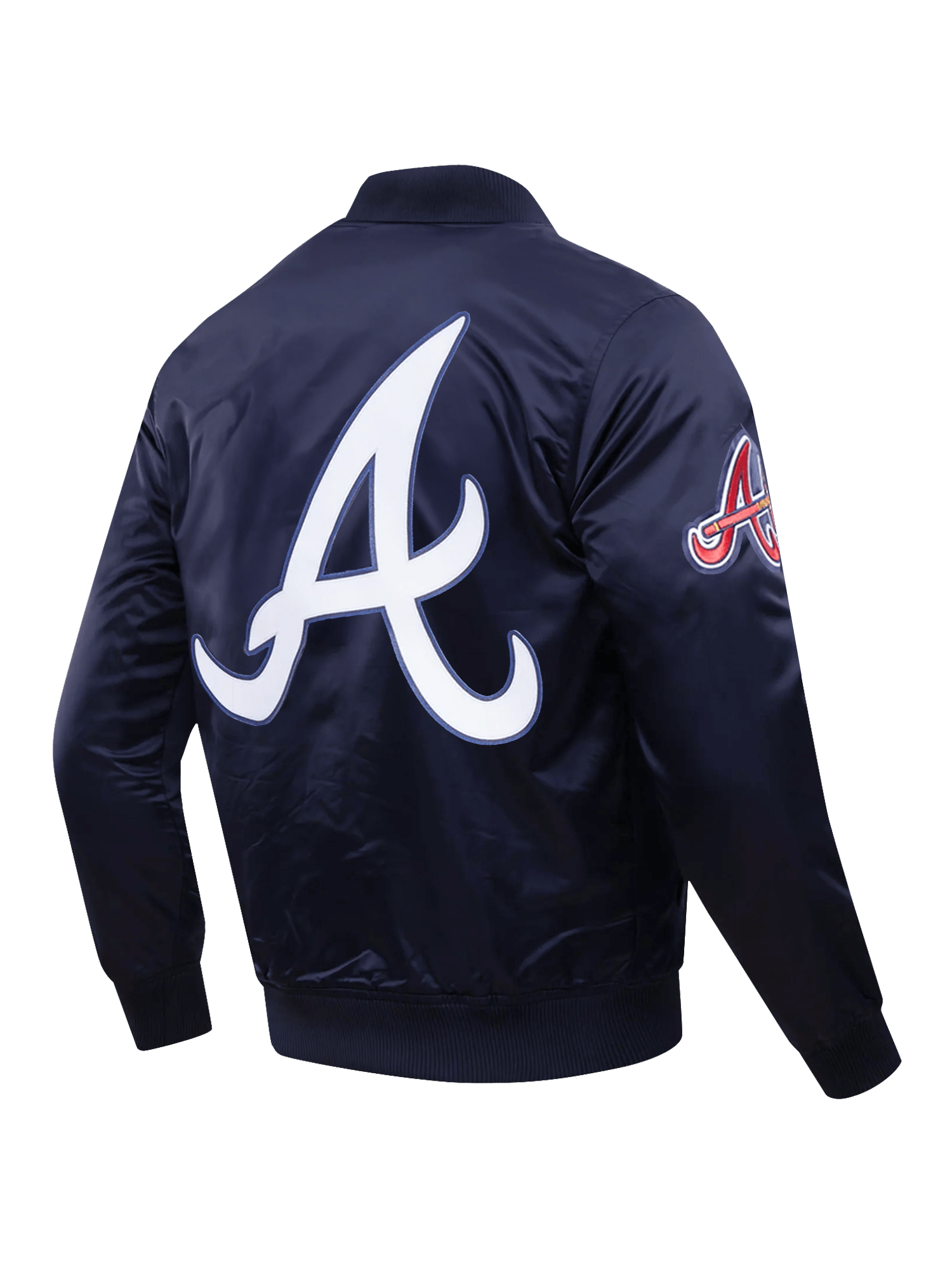 Pro Standard Jackets Atlanta Braves Pro Standard MLB Team Classic Satin Button Jacket - Navy