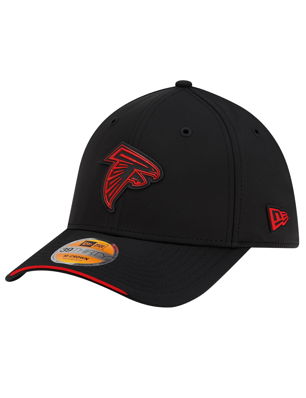 New Era Caps Atlanta Falcons New Era NFL 26 Sideline 39THIRTY M-Crown Stretch-Fit Hat - Black