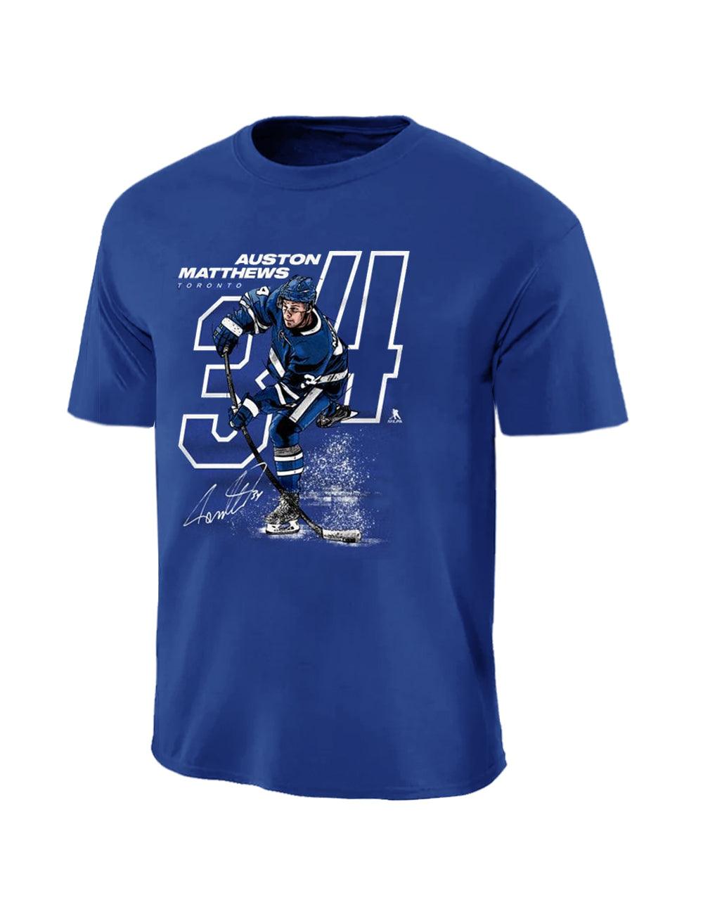 500 Level T-Shirts Auston Matthews Toronto Maple Leafs 500 Level NHL Offset T-Shirt - Blue