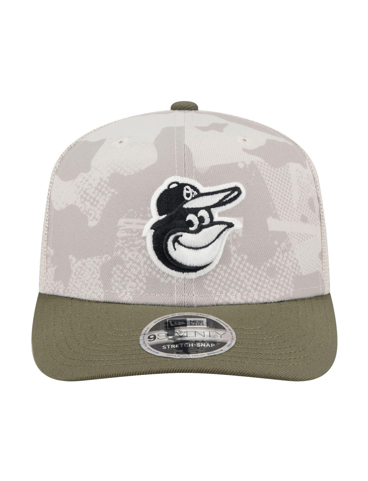 New Era Caps Baltimore Orioles New Era MLB Armed Forces 2025 9SEVENTY Stretch-Snapback Hat