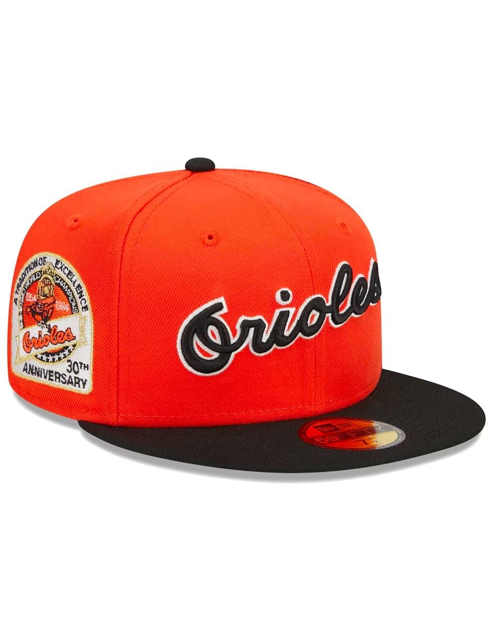 New Era Caps Baltimore Orioles New Era MLB Retro Script 59FIFTY Fitted Hat - Orange