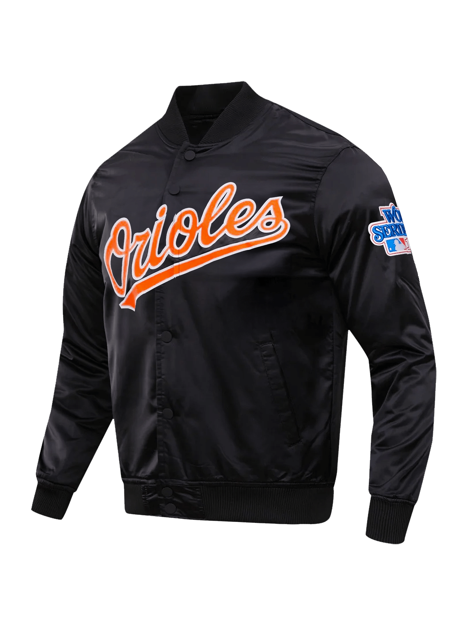 Pro Standard Jackets Baltimore Orioles Pro Standard MLB Team Classic Satin Button Jacket - Black