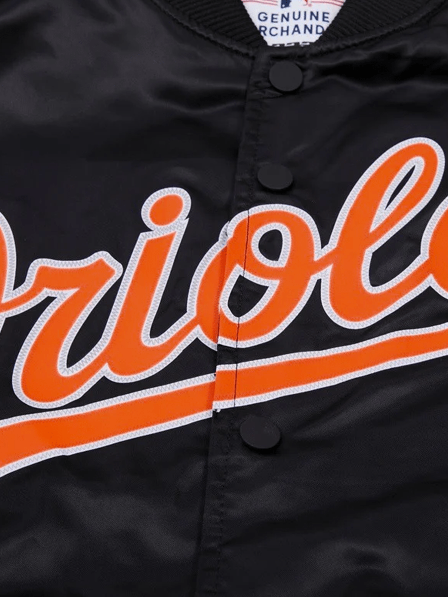 Pro Standard Jackets Baltimore Orioles Pro Standard MLB Team Classic Satin Button Jacket - Black