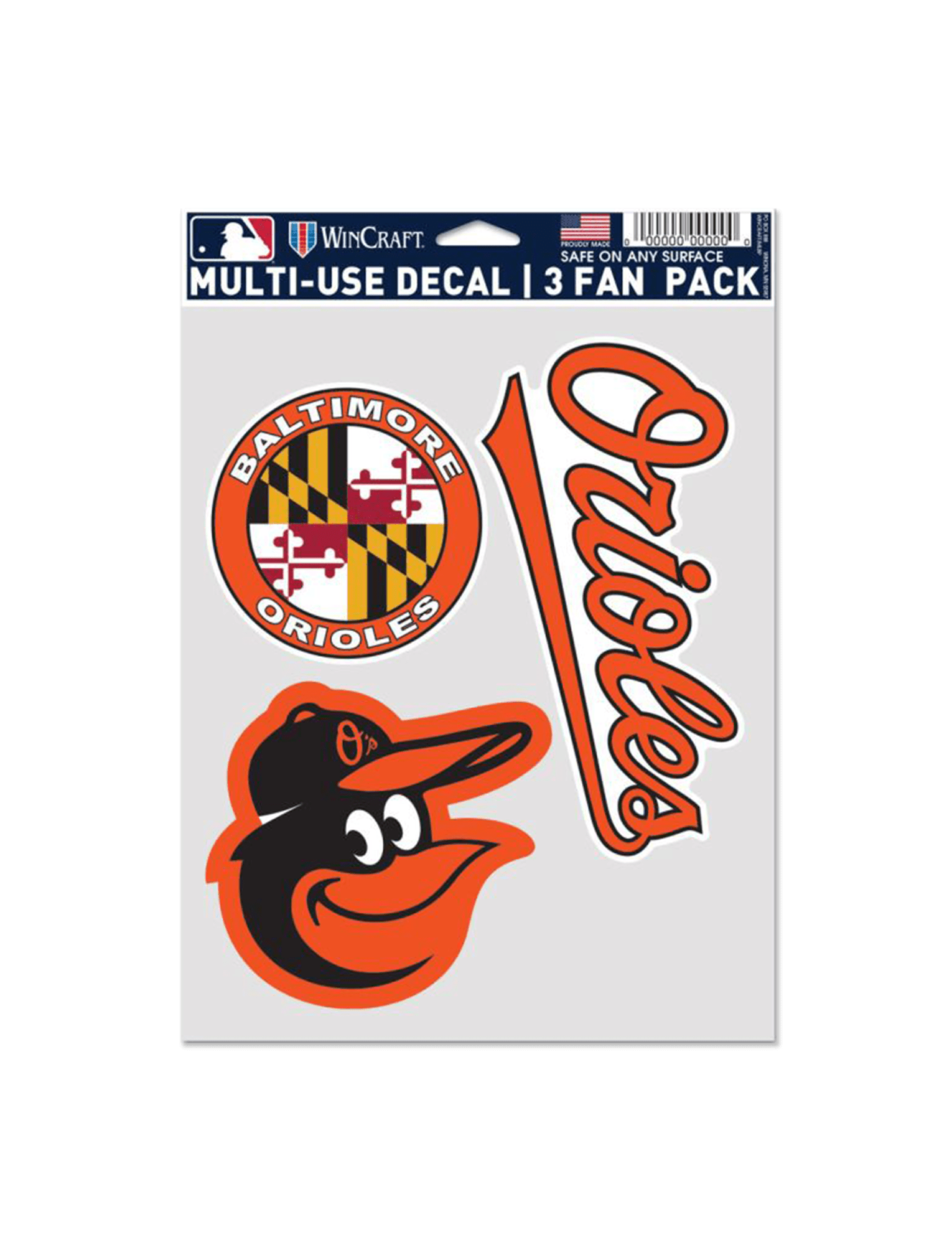 Wincraft Accessories Baltimore Orioles Wincraft MLB Team 3 Piece 5” x 7” Decal Set