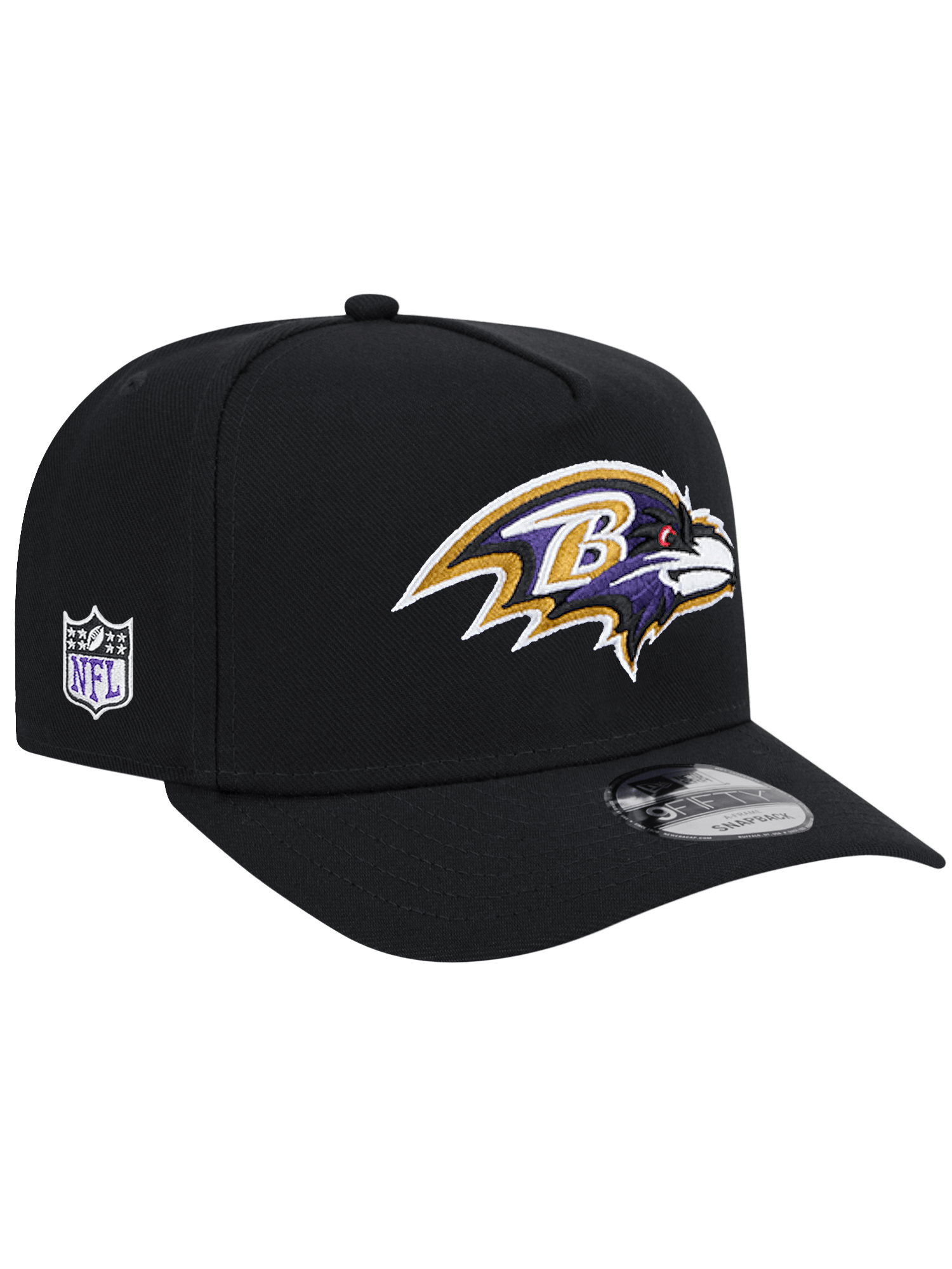 New Era Caps Baltimore Ravens New Era NFL Team 9FIFTY A-Frame Pre-Curved Snapback Hat - Black