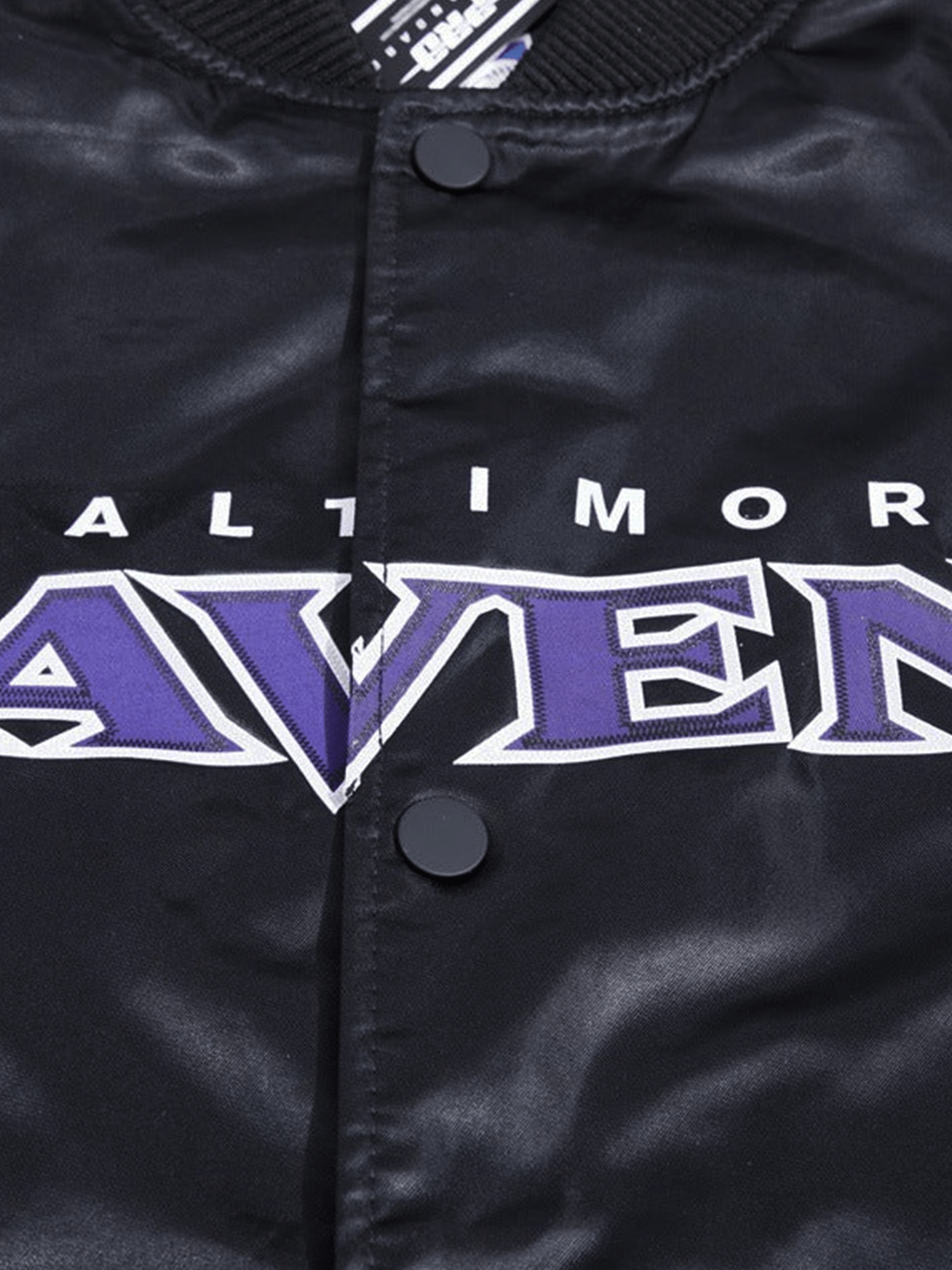 Pro Standard Jackets Baltimore Ravens Pro Standard NFL Team Classic Satin Button Jacket- Black
