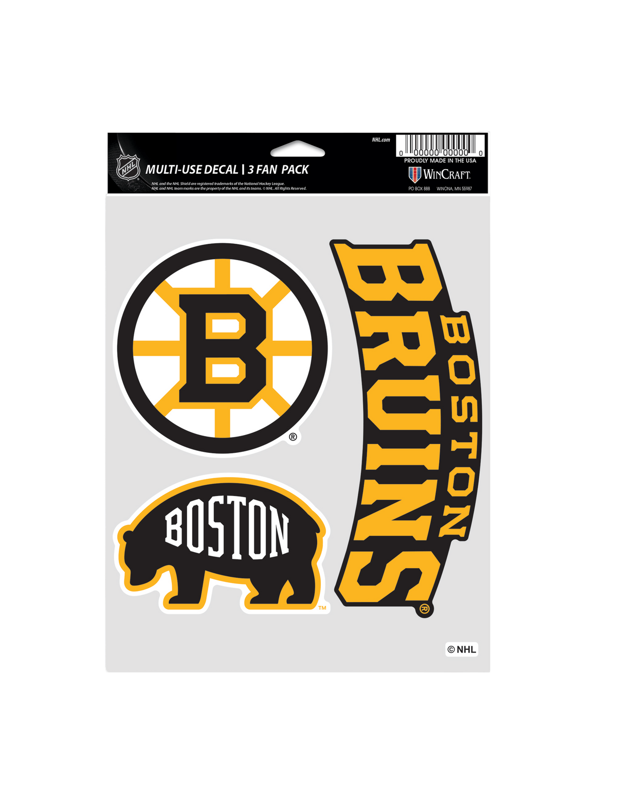 Wincraft Accessories Boston Bruins Wincraft NHL Team 3 Piece 5” x 7” Decal Set