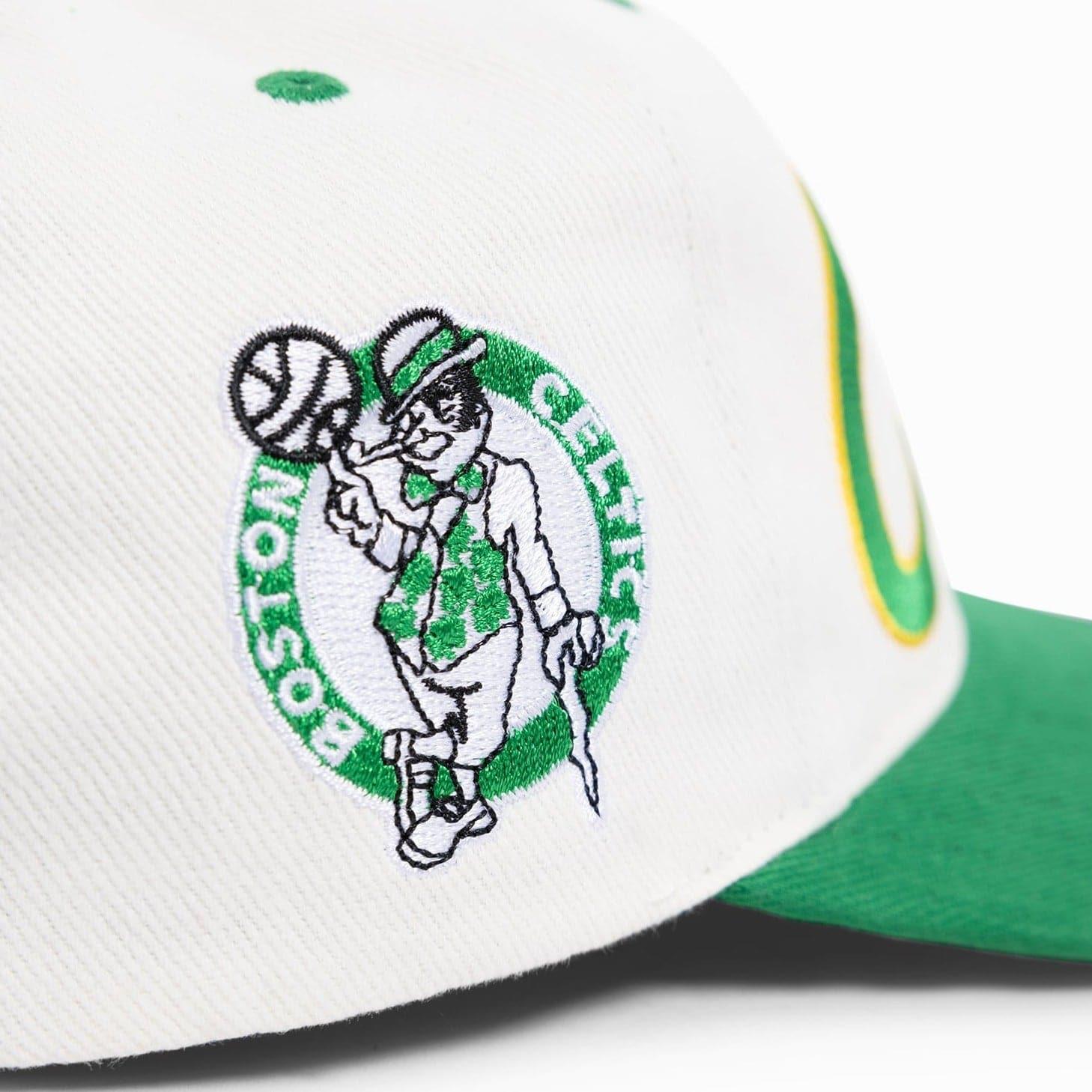 Mitchell And Ness Caps Boston Celtics Mitchell & Ness NBA HWC Script Deadstock Snapback Hat - Off White