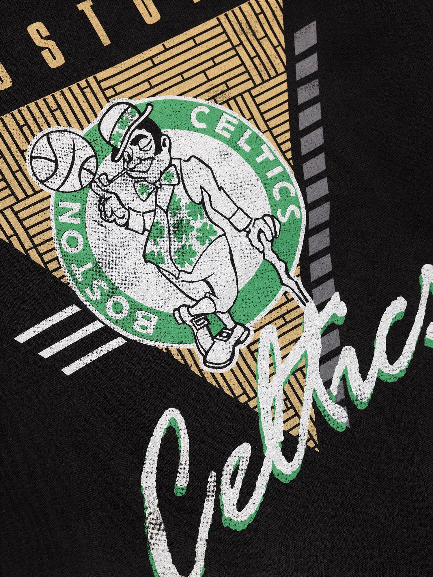 Mitchell And Ness Jumpers Boston Celtics Mitchell & Ness NBA Tri Logo Vintage Crew Jumper - Faded Black