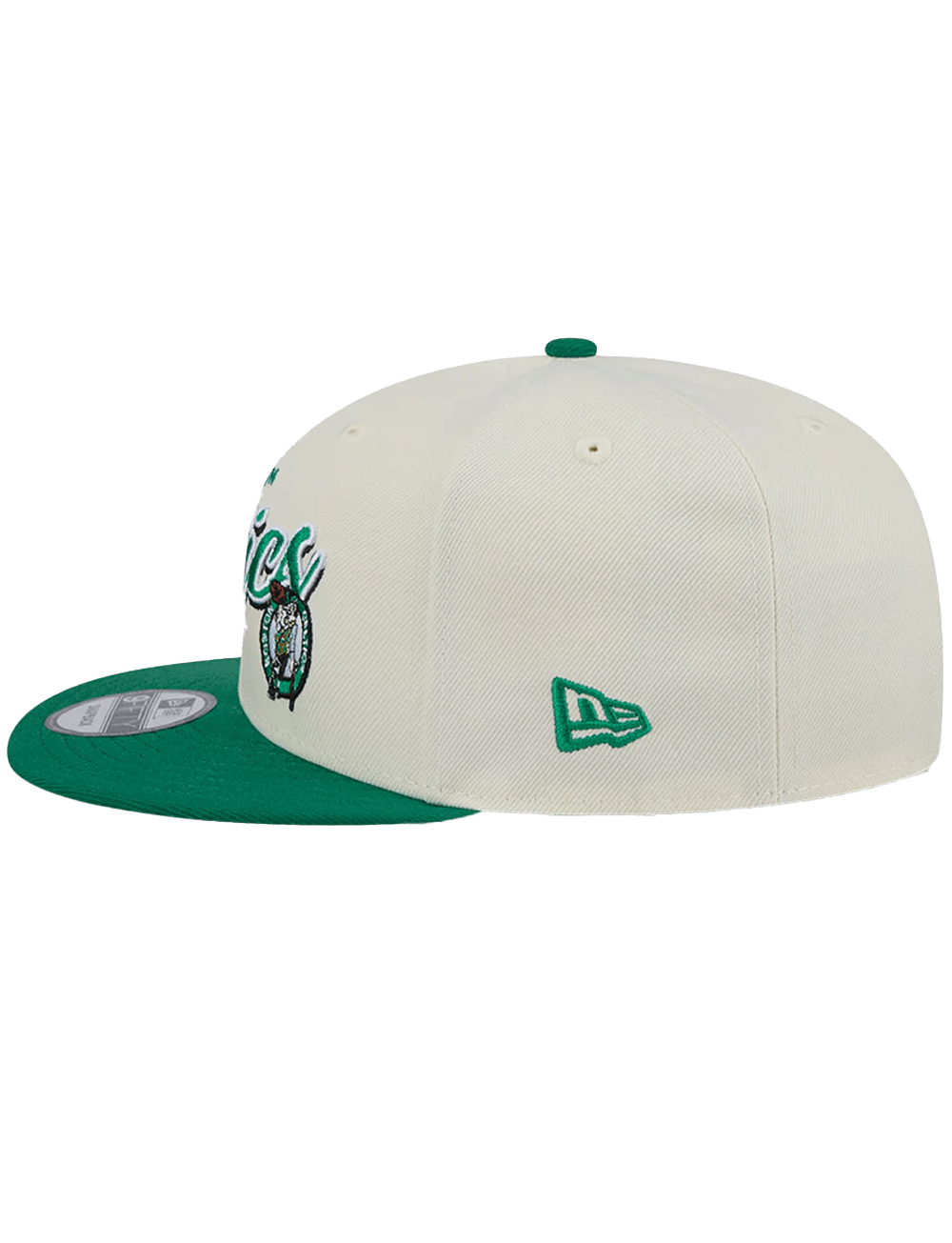 New Era Caps Boston Celtics New Era NBA 2 Tone Script 9FIFTY Snapback Hat - Chrome White