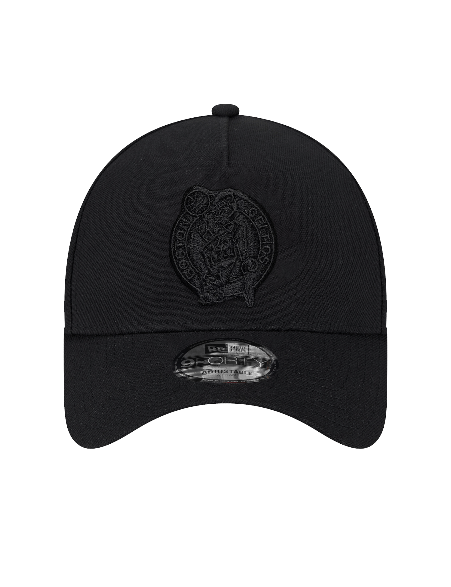New Era Caps Boston Celtics New Era NBA Black On Black 9FORTY A-Frame Snapback Hat