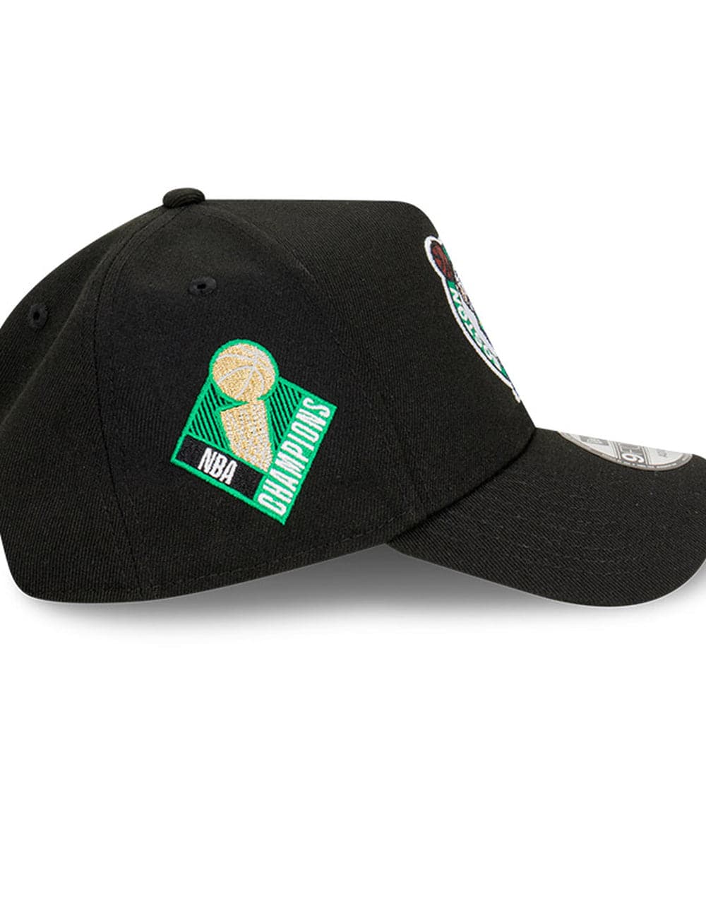 New Era Caps Boston Celtics New Era NBA Champs Patch 9FORTY A-Frame Snapback Hat - Black