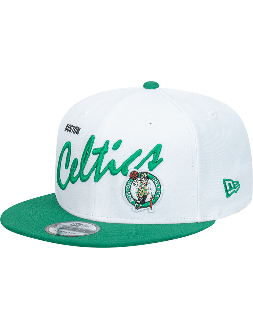 New Era Caps Boston Celtics New Era NBA Vintage Script 9FIFTY Snapback Hat - White