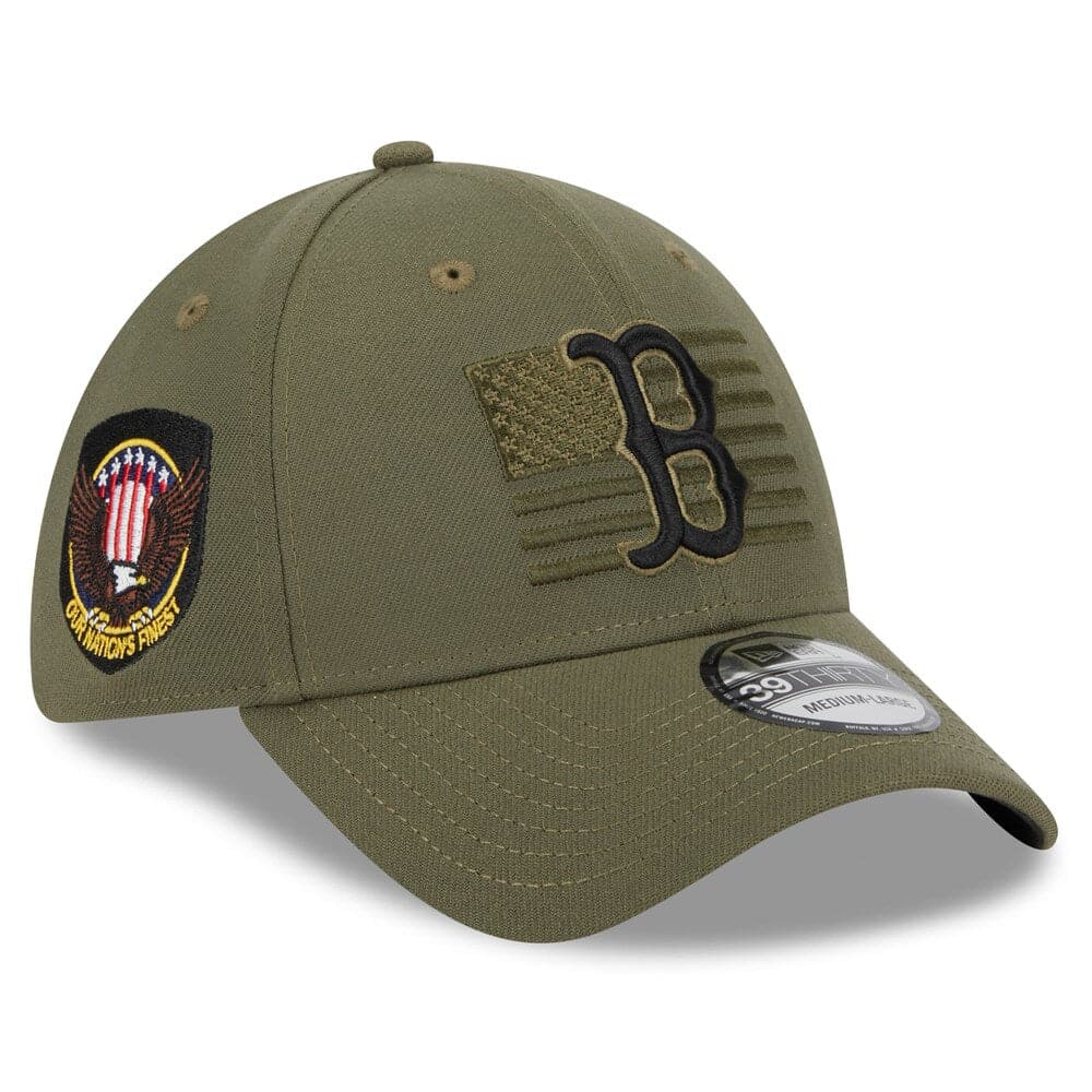 New Era Caps Boston Red Sox New Era MLB 2023 Armed Forces 39THIRTY Stretch-Fit Hat - Army