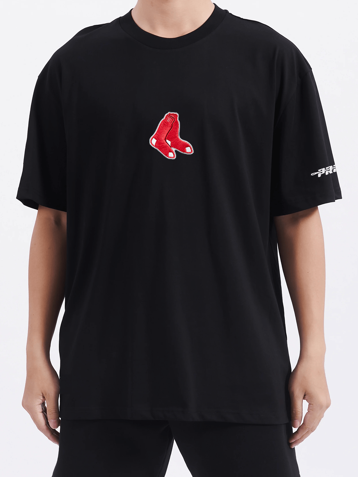 Pro Standard T-Shirts Boston Red Sox Pro Standard MLB Icon Drop Shoulder T-Shirt - Black