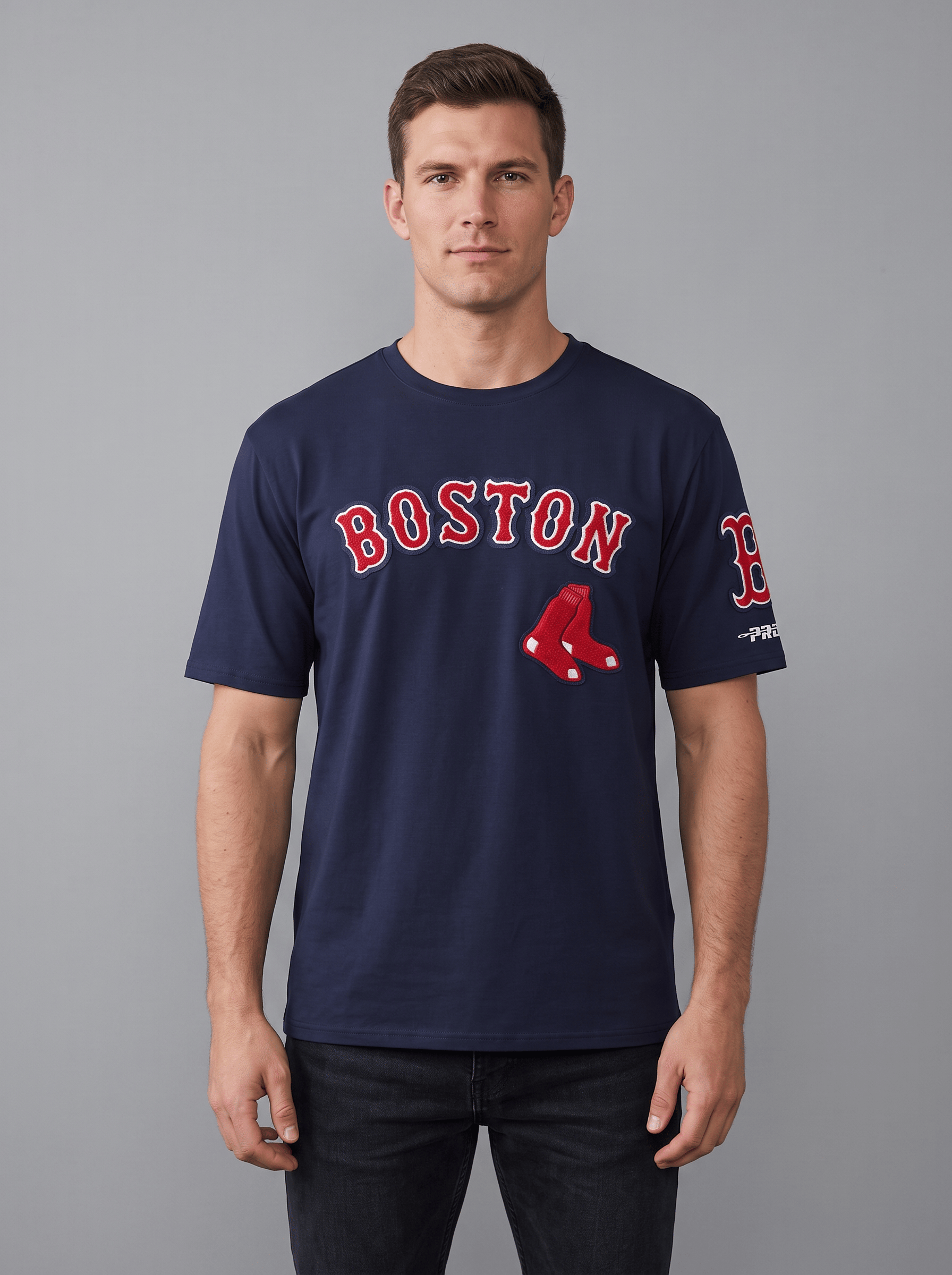 Pro Standard T-Shirts Boston Red Sox Pro Standard MLB Team Classic Chenille Flex T-Shirt - Navy