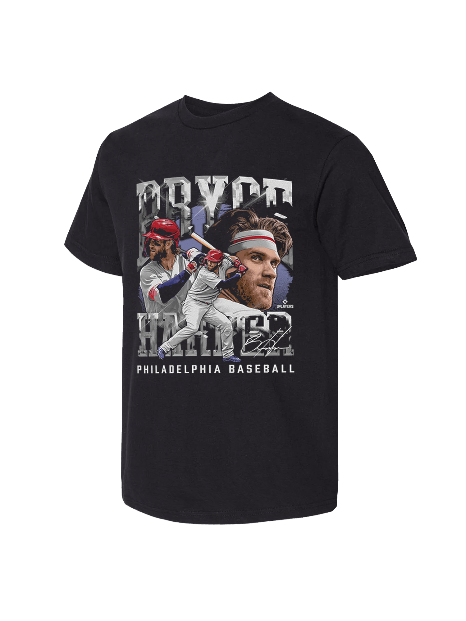 500 Level T-Shirts Bryce Harper Philadelphia Phillies 500 Level MLB Homage Heavyweight T-Shirt - Vintage Black