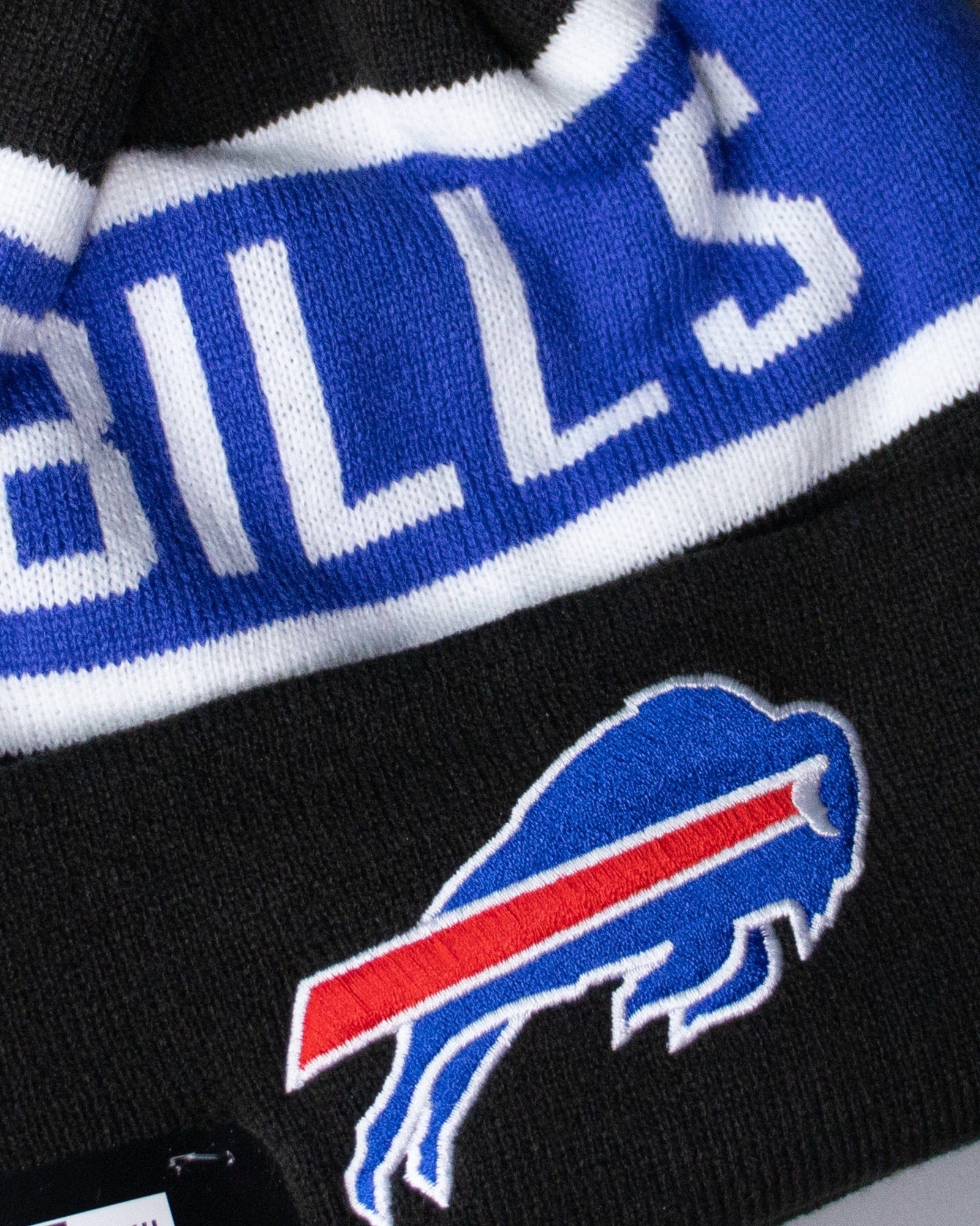 New Era Beanies Buffalo Bills New Era NFL Team Spell Pom Knit Beanie - Black