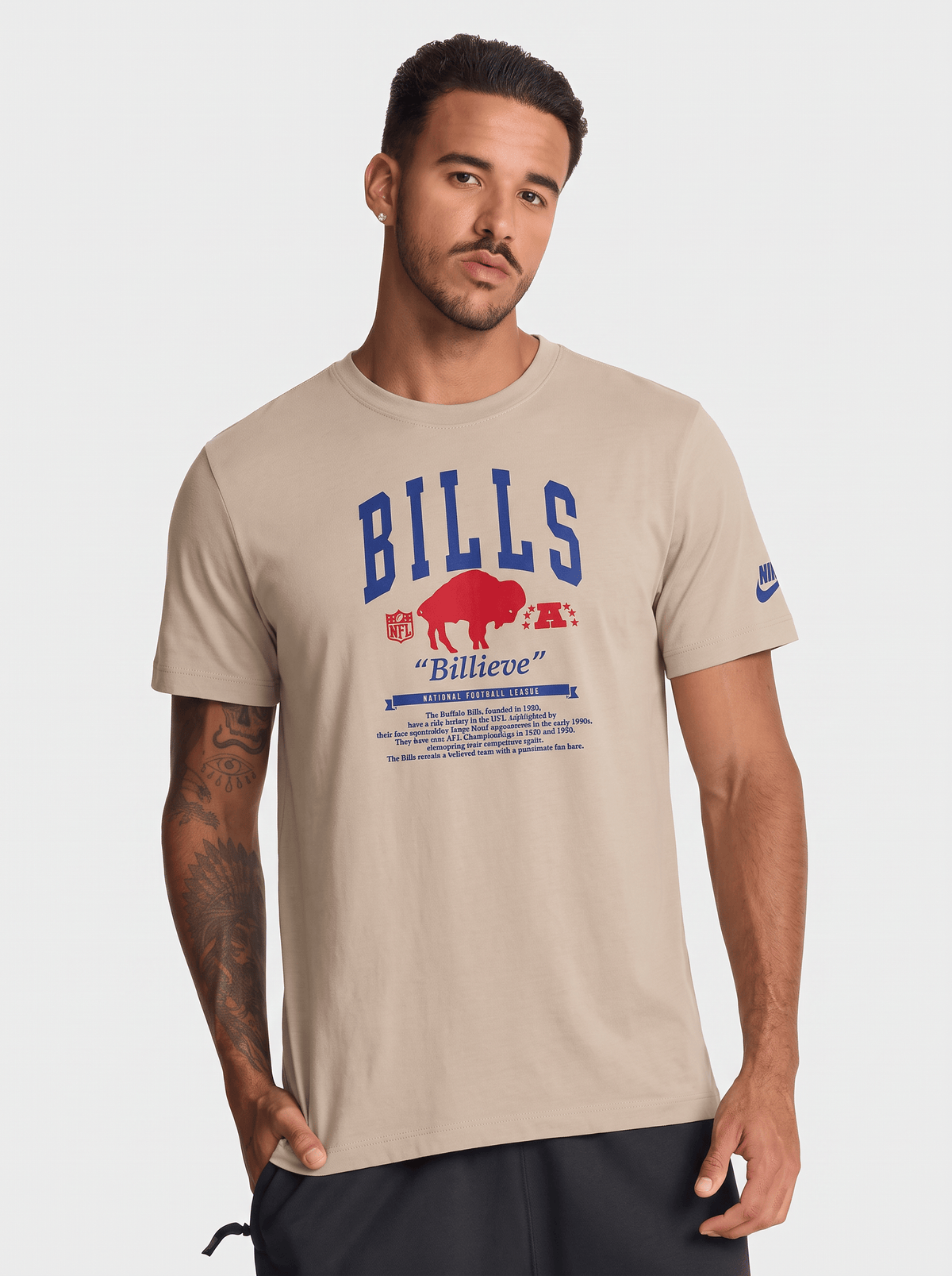 Nike T-Shirts Buffalo Bills Nike NFL Rewind 2 Hit T-Shirt - Sand