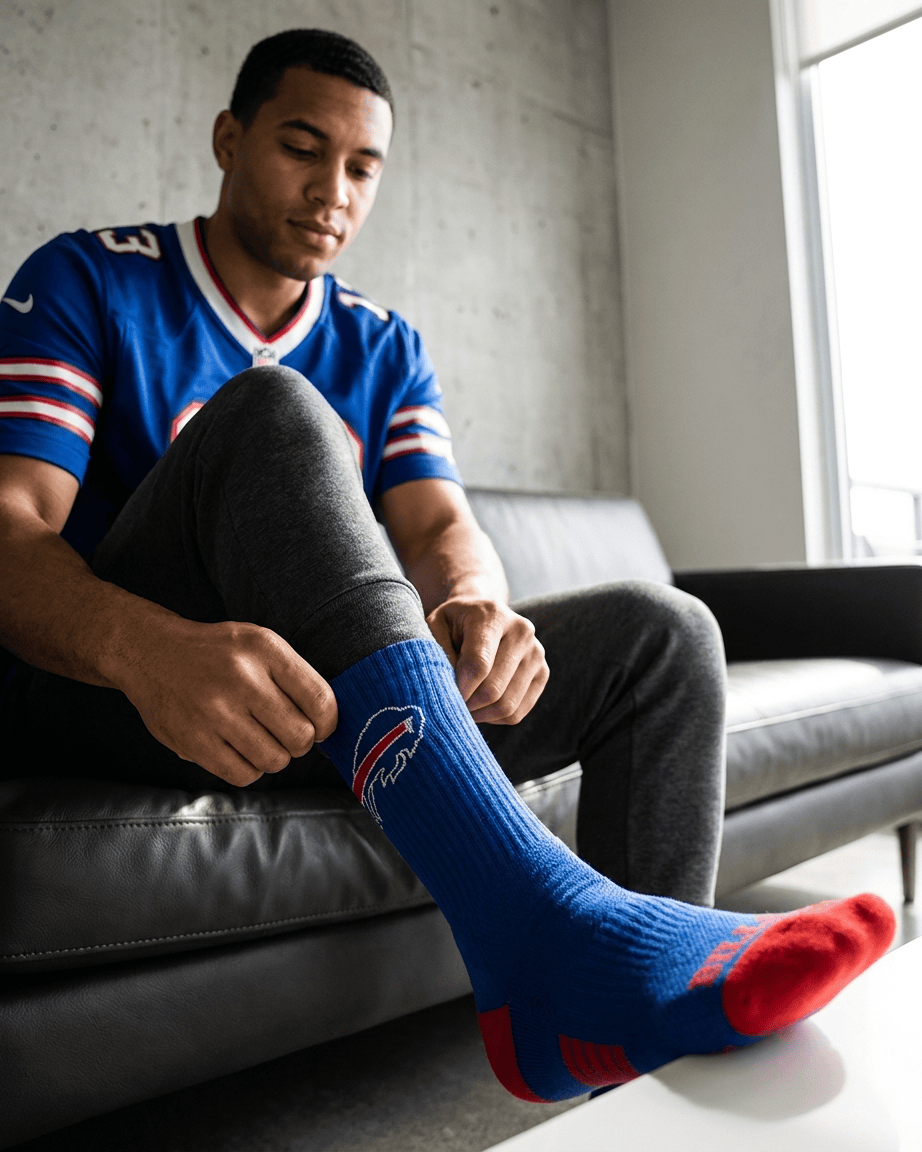 Strideline Socks Large (9-12 US) Buffalo Bills Strideline NFL Team Premier Flex-Stretch Crew Socks