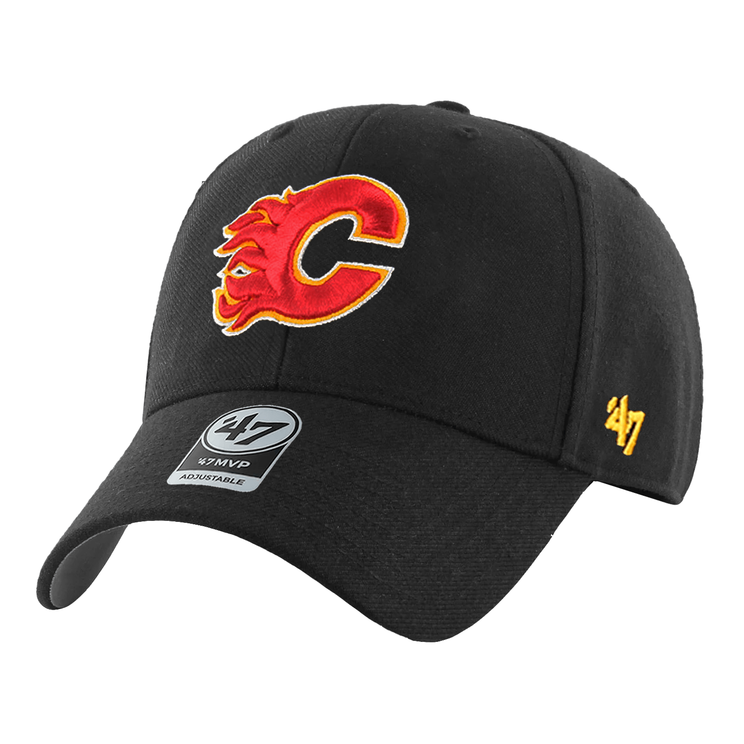47 Brand Caps Calgary Flames '47 NHL Team MVP Adjustable Hat - Black