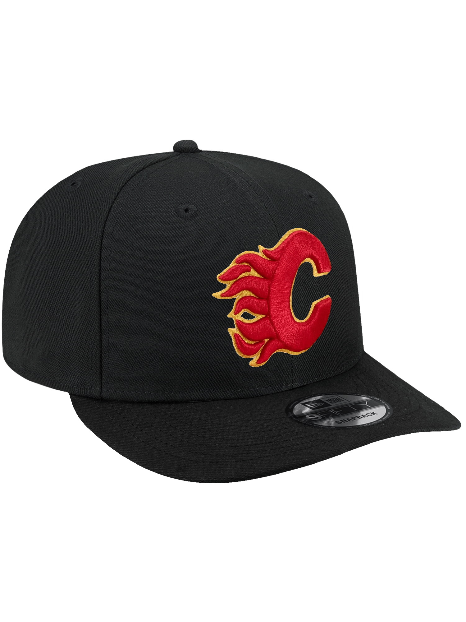 New Era Caps OSFA Calgary Flames New Era NHL Team 9FIFTY Pre-Curved Snapback Hat - Black