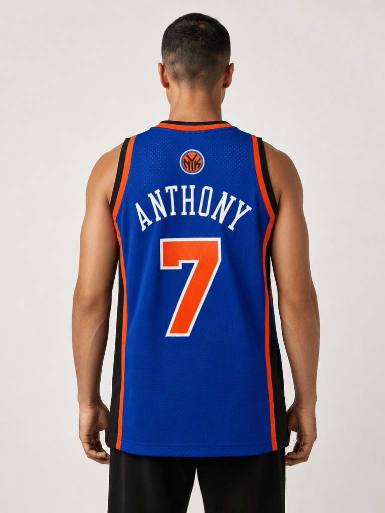 Mitchell And Ness Jerseys Carmelo Anthony New York Knicks Mitchell & Ness NBA 10-11 HWC Swingman Jersey - Blue