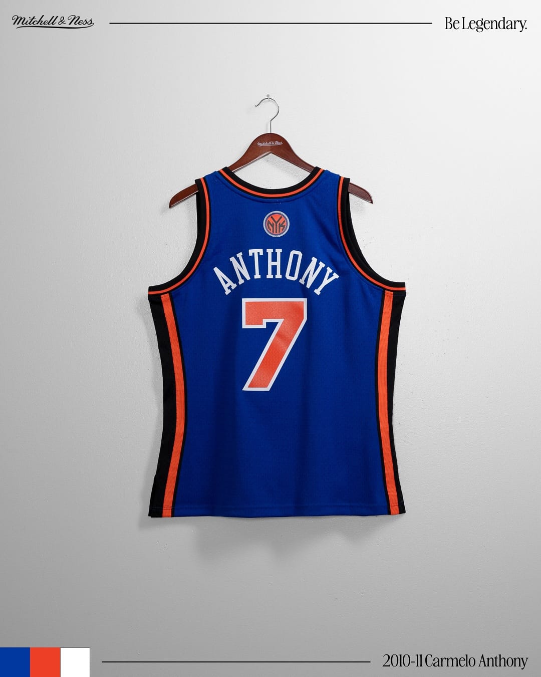 Mitchell And Ness Jerseys Carmelo Anthony New York Knicks Mitchell & Ness NBA 10-11 HWC Swingman Jersey - Blue