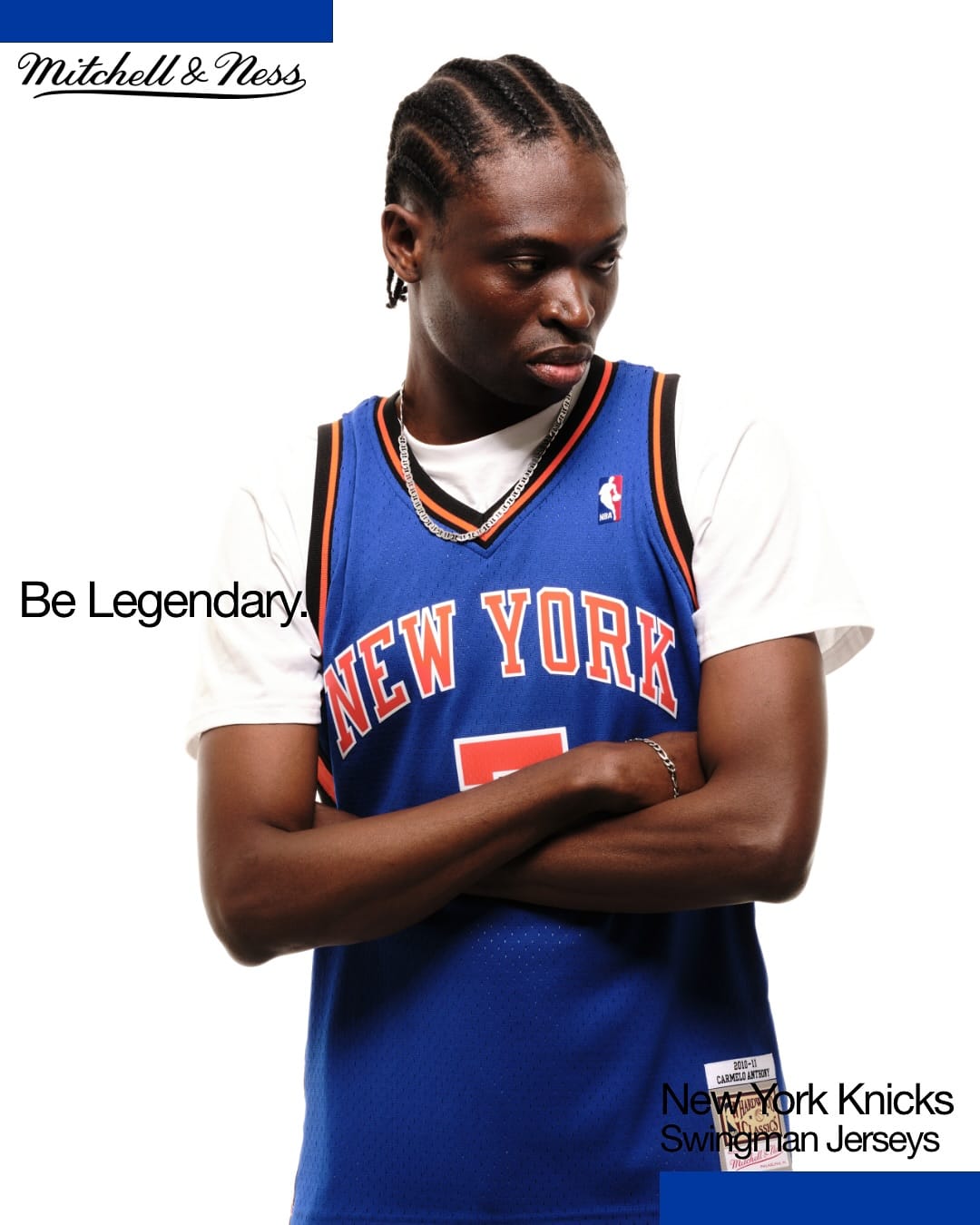 Mitchell And Ness Jerseys Carmelo Anthony New York Knicks Mitchell & Ness NBA 10-11 HWC Swingman Jersey - Blue