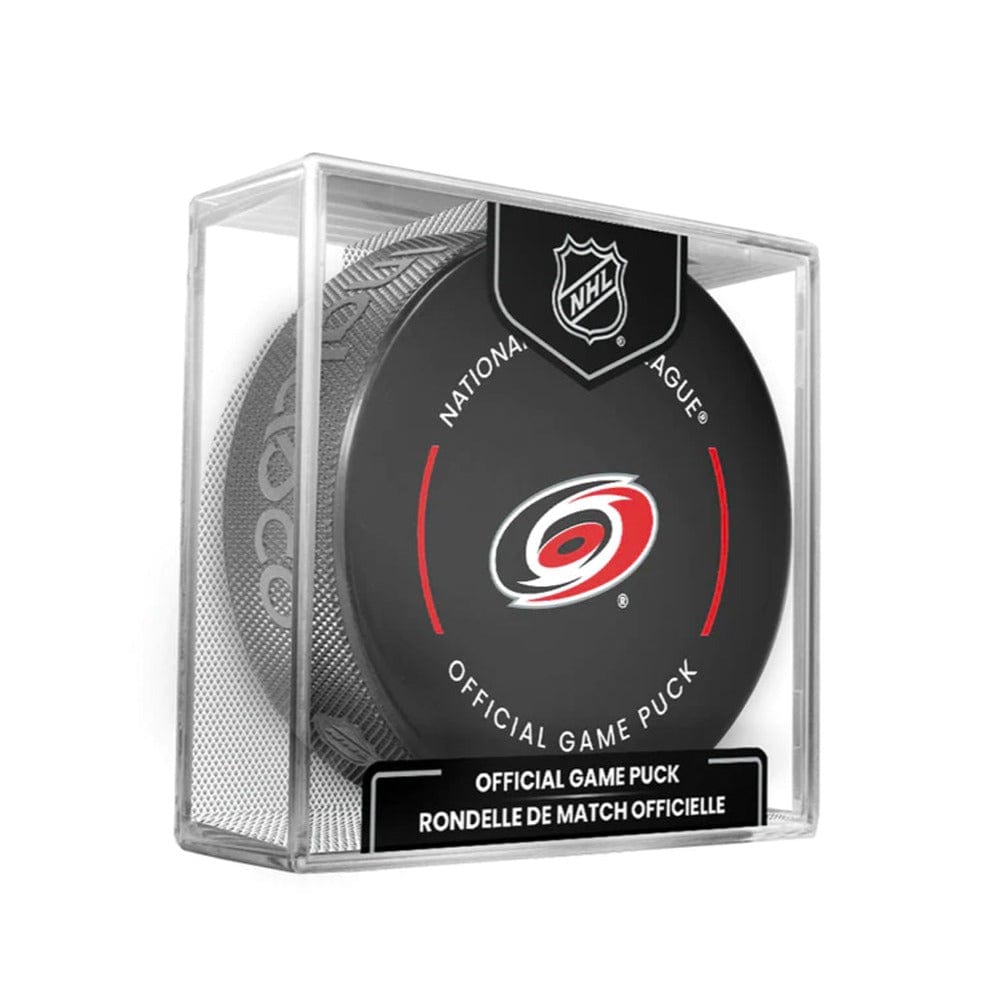 Inglasco Pucks Carolina Hurricanes Inglasco NHL Official Team Hockey Puck In Cube