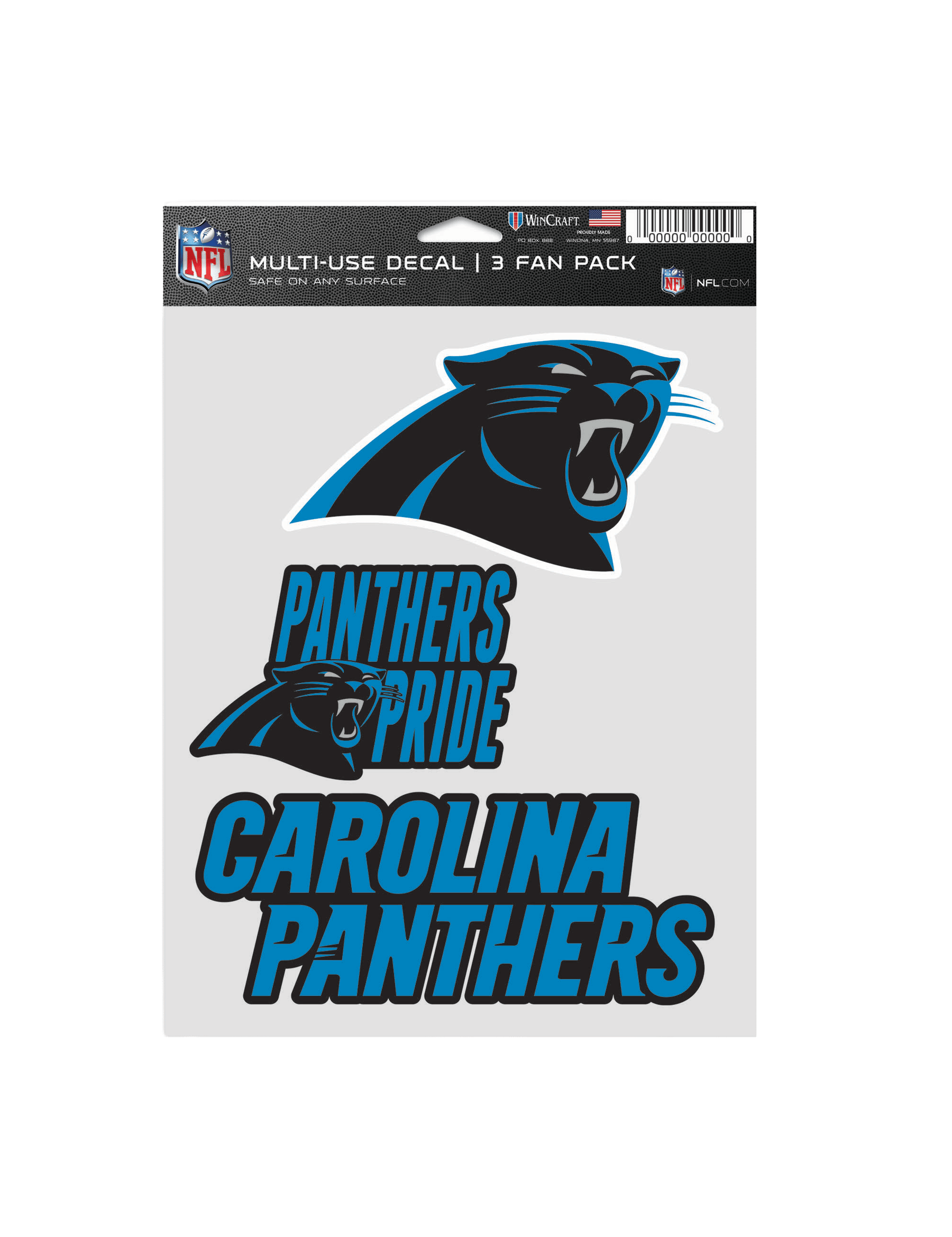 Wincraft Accessories Carolina Panthers Wincraft NFL Team 3 Piece 5” x 7” Decal Set