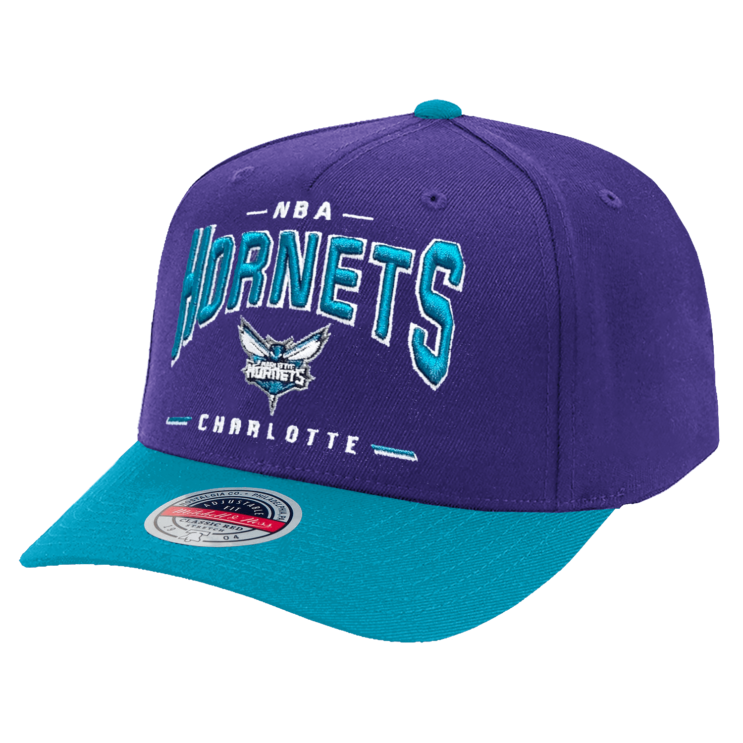 Mitchell And Ness Caps Charlotte Hornets Mitchell & Ness NBA Headline Arch Classic Red Snapback Hat