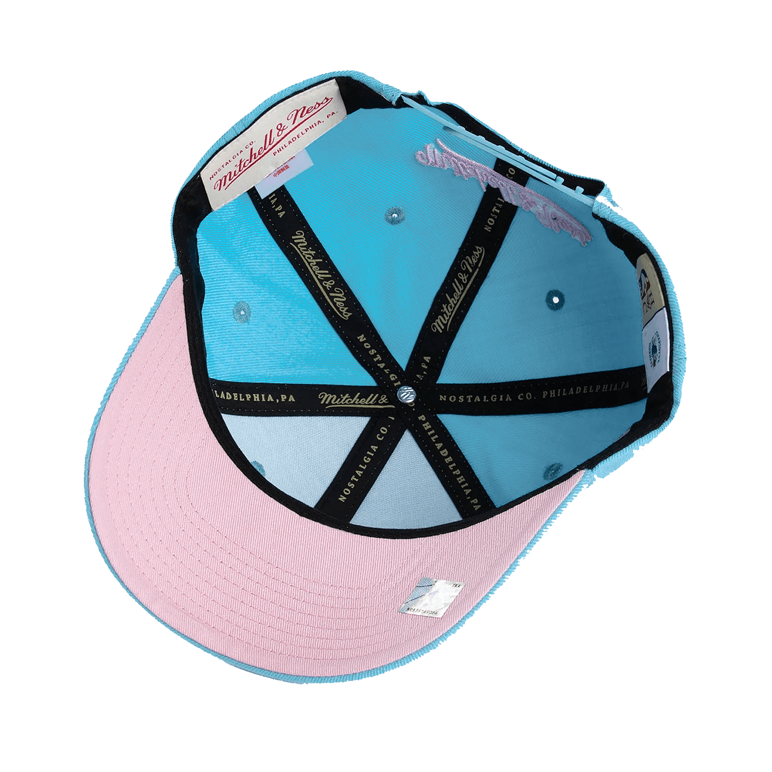 Mitchell And Ness Caps Charlotte Hornets Mitchell & Ness NBA Ice Cream Pro Crown Snapback Hat - Blue