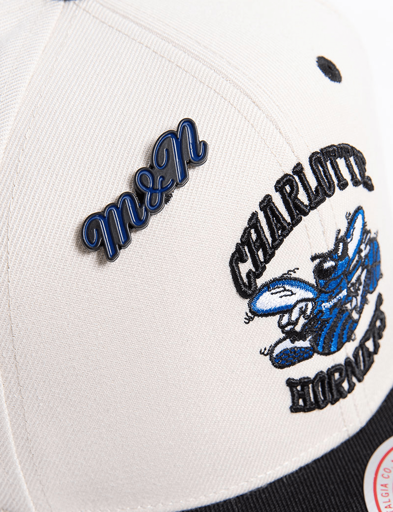 Mitchell And Ness Caps Charlotte Hornets Mitchell & Ness NBA Launch Pro Crown Snapback Hat - Off White