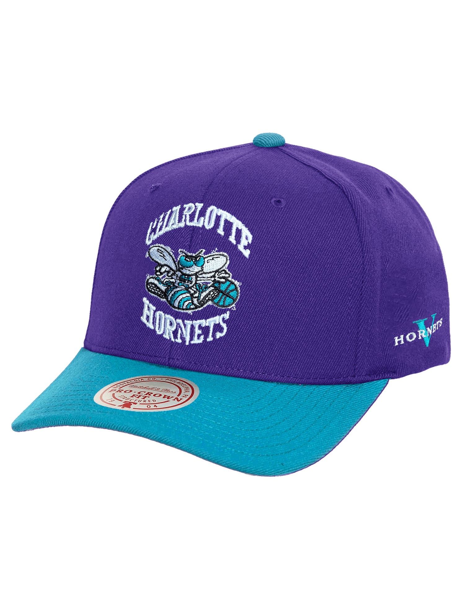Mitchell And Ness Caps Charlotte Hornets Mitchell & Ness NBA Swarm & Sting Pro Crown Snapback Hat