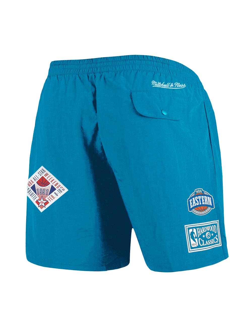 Mitchell And Ness Shorts Charlotte Hornets Mitchell & Ness NBA Where You At Nylon Shorts - Teal