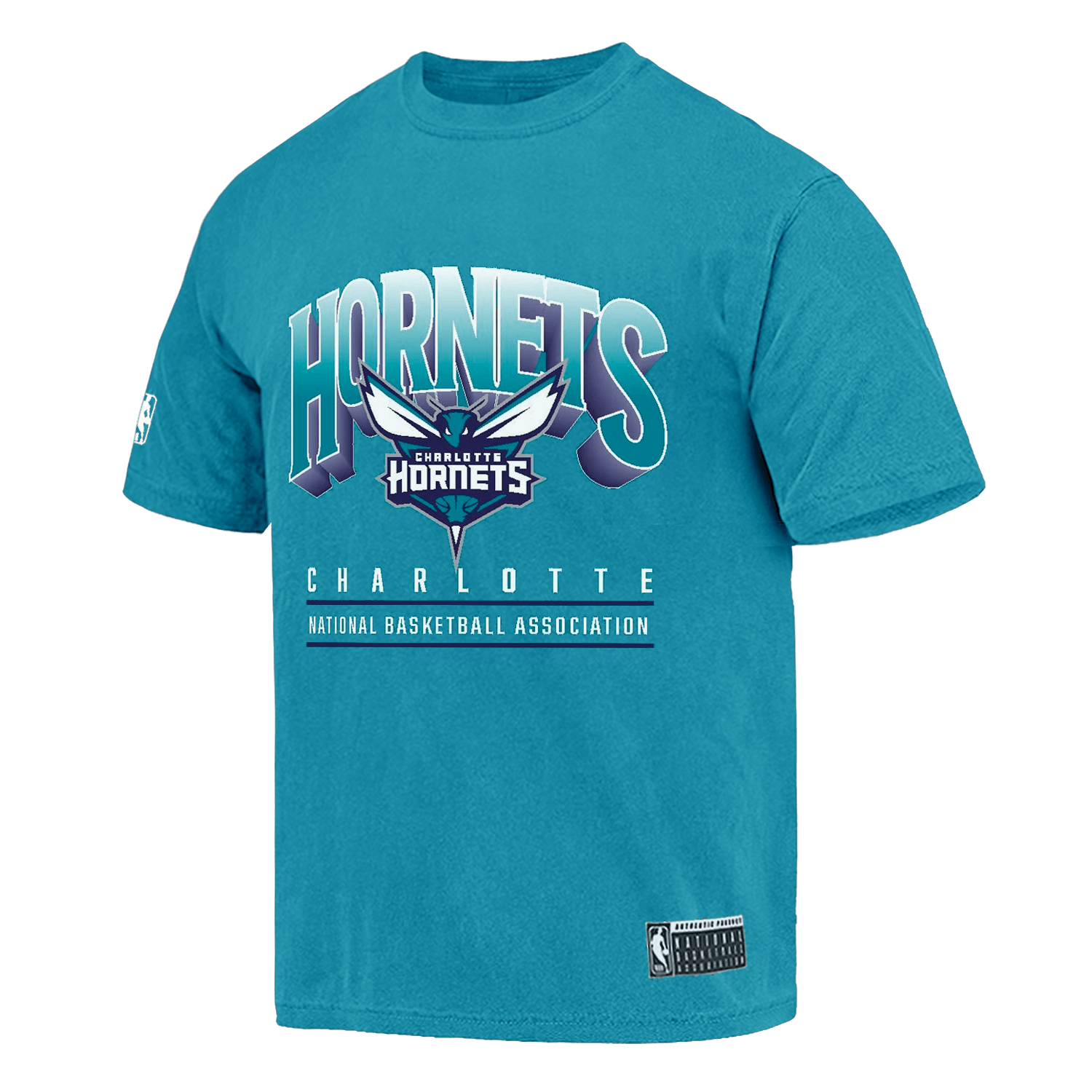 NBA Essentials T-Shirts Charlotte Hornets NBA Essentials Newark Vintage T-Shirt - Faded Teal