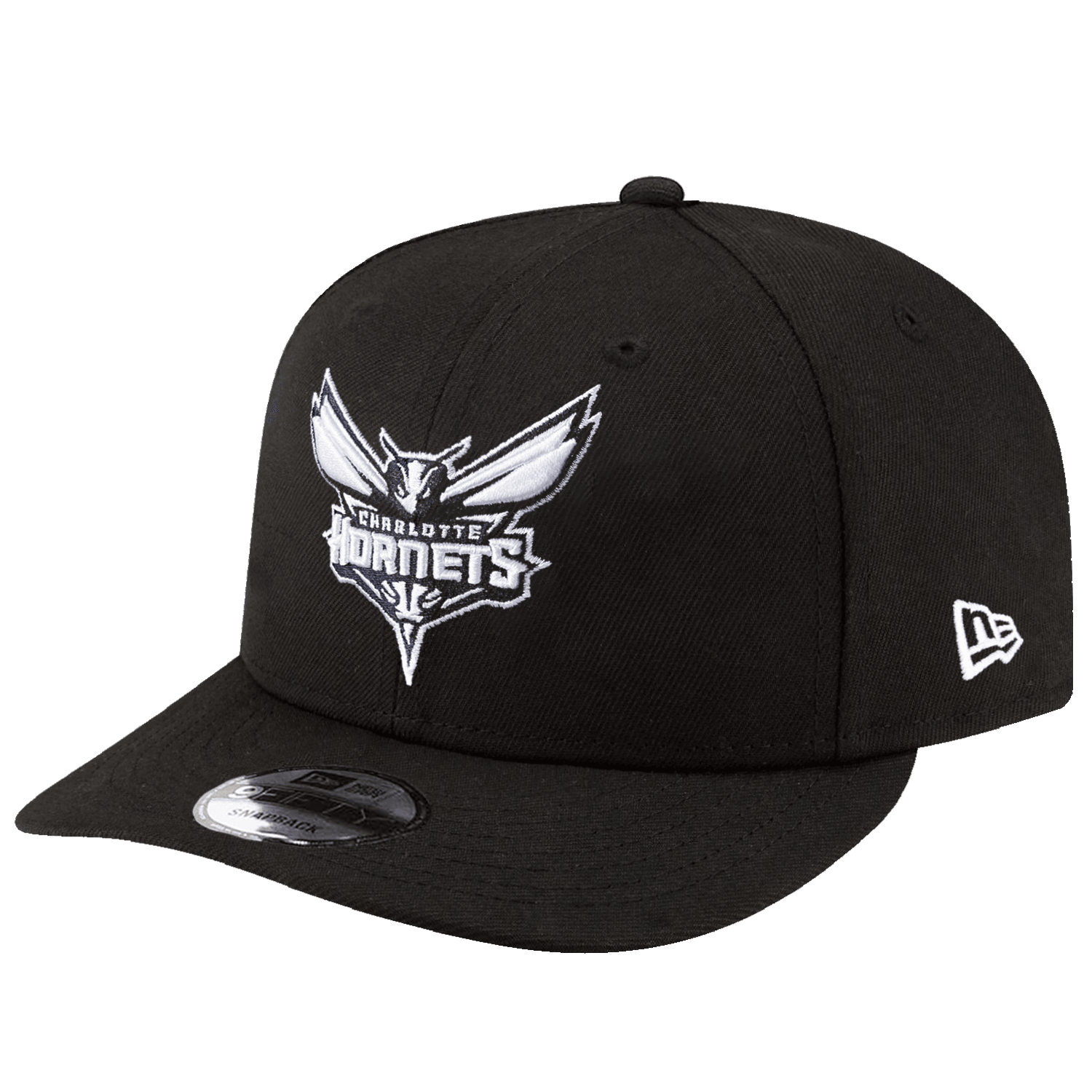 New Era Caps Charlotte Hornets New Era NBA Black & White 9FIFTY Pre-Curved Snapback Hat
