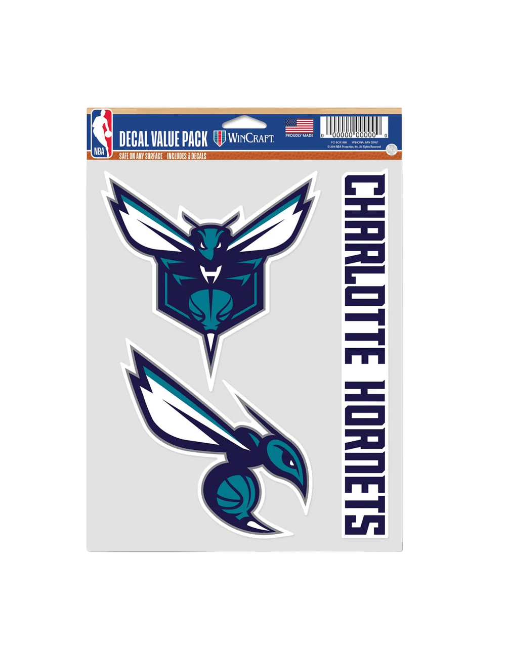 Wincraft Accessories Charlotte Hornets Wincraft NBA Team 3 Piece 5” x 7” Decal Set