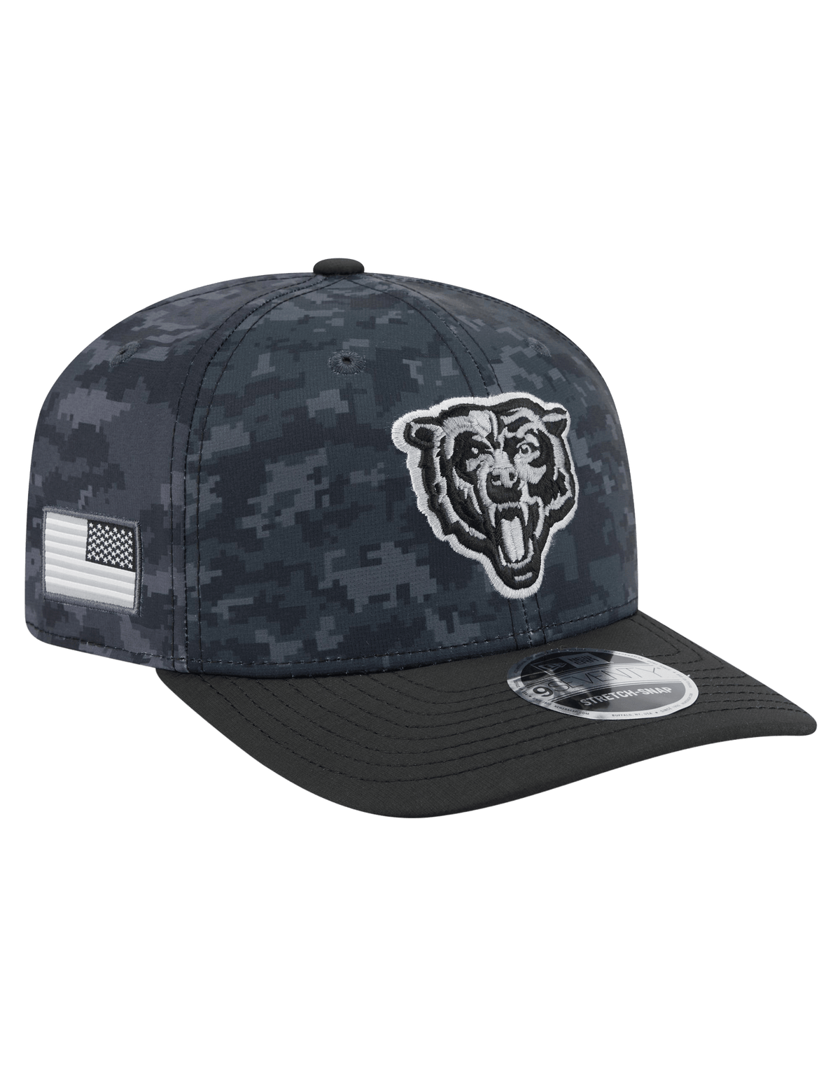 New Era Caps OSFM Chicago Bears New Era NFL 26 Salute To Service 9SEVENTY Sideline Stretch Snapback Hat