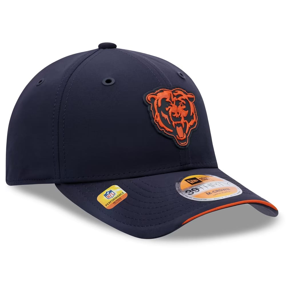 New Era Caps Chicago Bears New Era NFL 26 Sideline 39THIRTY M-Crown Stretch-Fit Hat - Navy