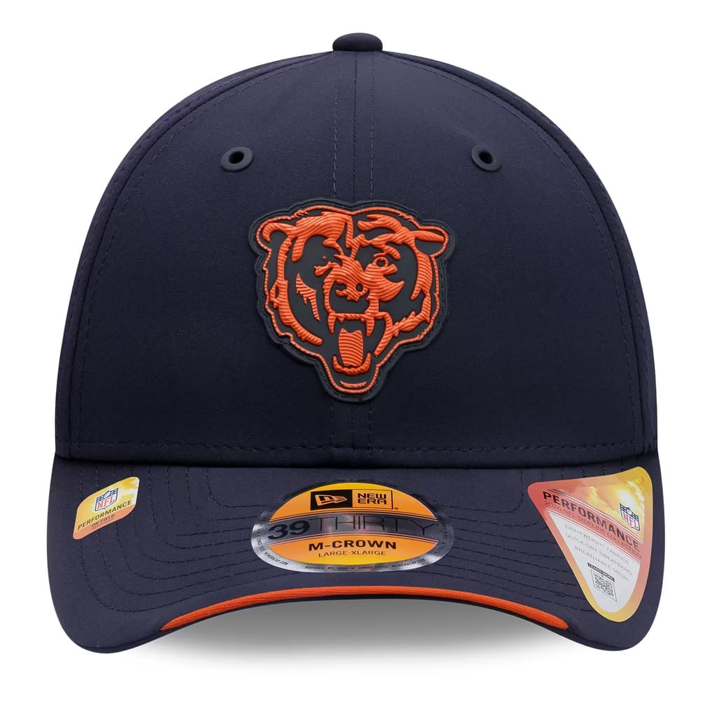 New Era Caps Chicago Bears New Era NFL 26 Sideline 39THIRTY M-Crown Stretch-Fit Hat - Navy