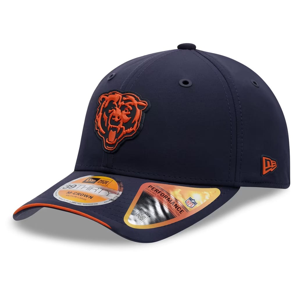 New Era Caps Chicago Bears New Era NFL 26 Sideline 39THIRTY M-Crown Stretch-Fit Hat - Navy