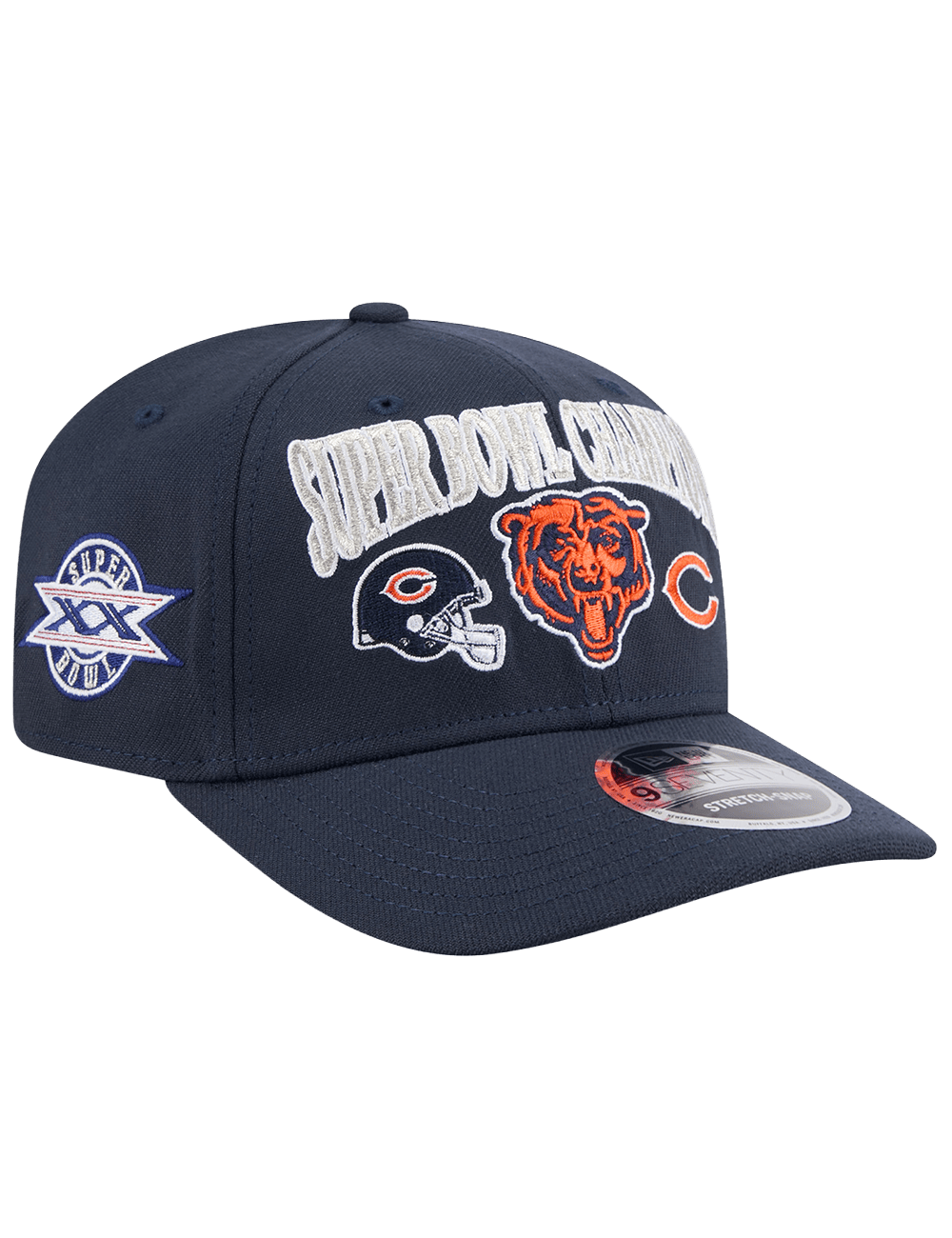 New Era Caps OSFM Chicago Bears New Era NFL Champs History 9SEVENTY Stretch Snapback Hat