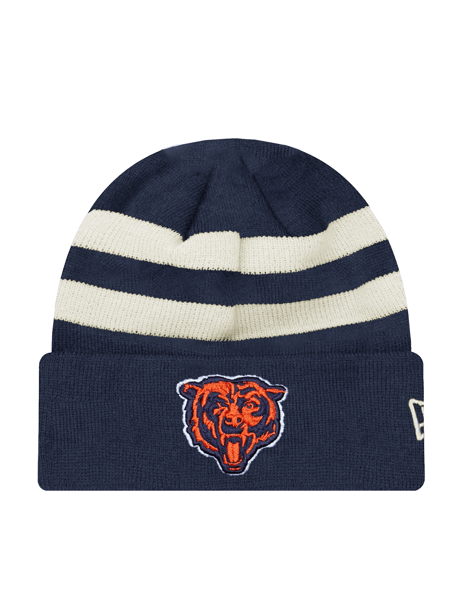 New Era Beanies Chicago Bears New Era NFL Ivory Stripe Knit Beanie - Navy