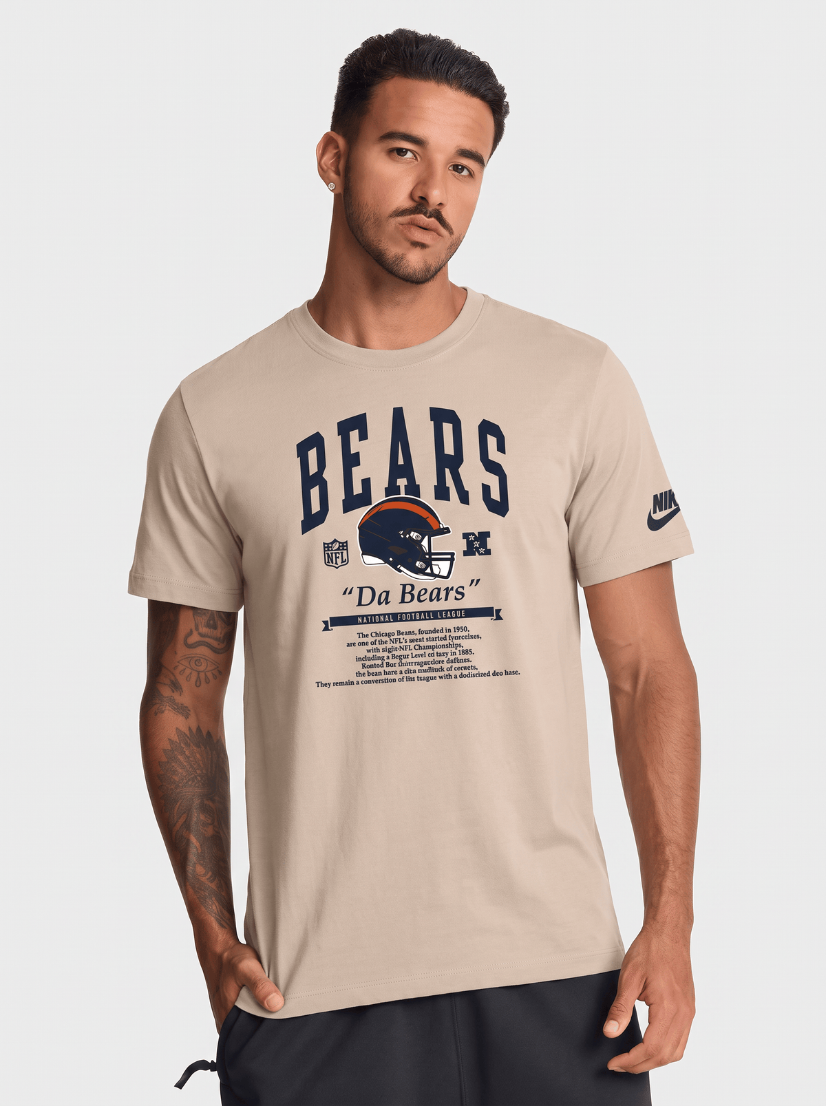 Nike T-Shirts Chicago Bears Nike NFL Rewind 2 Hit T-Shirt - Sand