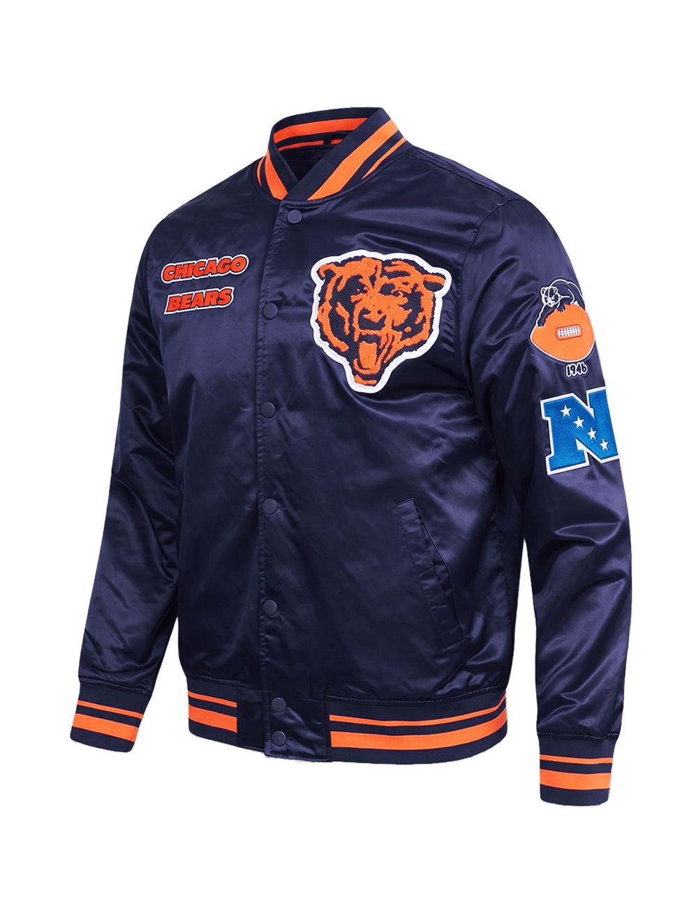 Pro Standard Jackets Chicago Bears Pro Standard NFL Retro Classic Lightweight Satin Jacket - Navy