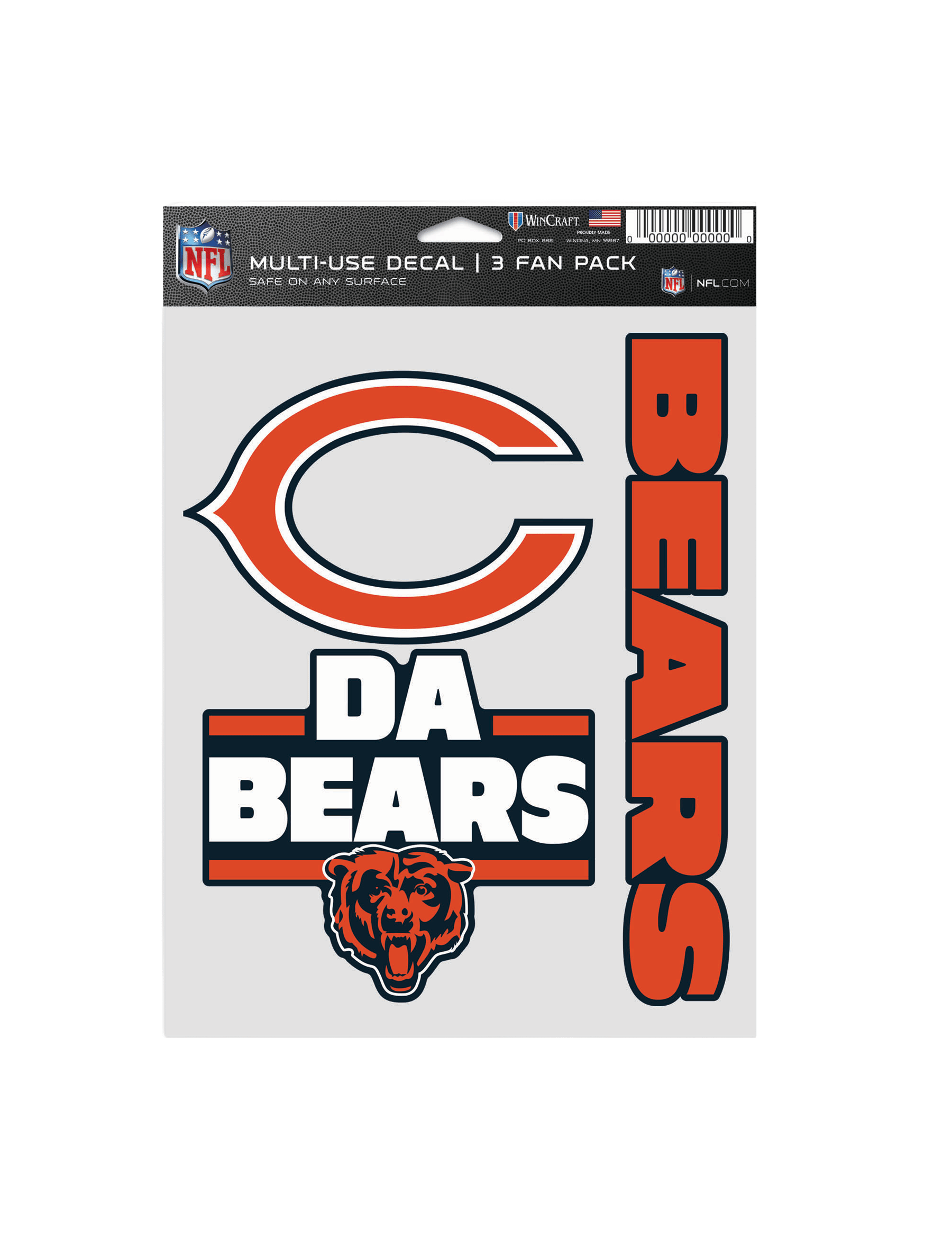Wincraft Accessories Chicago Bears Wincraft NFL Team 3 Piece 5” x 7” Decal Set