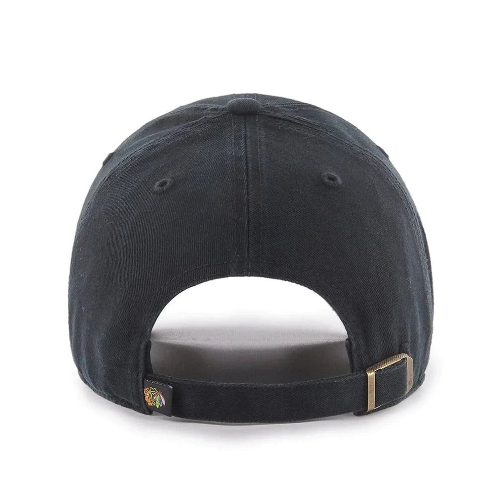 47 Brand Caps Chicago Blackhawks '47 NHL Black On Black Clean Up Strapback Hat